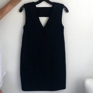 RAG & BONE PHOEBE V-NECK DRESS BLACK SIZE 0